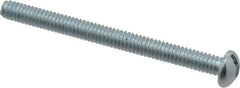 Value Collection - 1/4-20 UNC, 3" Length Under Head Slotted Drive Machine Screw - Round Head, Alloy Steel, Zinc-Plated Finish, Without Washer - Exact Tooling