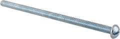 Value Collection - 1/4-20 UNC, 5" Length Under Head Slotted Drive Machine Screw - Round Head, Alloy Steel, Zinc-Plated Finish, Without Washer - Exact Tooling