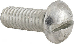 Value Collection - 5/16-18 UNC, 7/8" Length Under Head Slotted Drive Machine Screw - Round Head, Alloy Steel, Zinc-Plated Finish, Without Washer - Exact Tooling