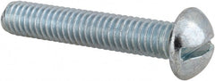 Value Collection - 5/16-18 UNC, 1-3/4" Length Under Head Slotted Drive Machine Screw - Round Head, Alloy Steel, Zinc-Plated Finish, Without Washer - Exact Tooling