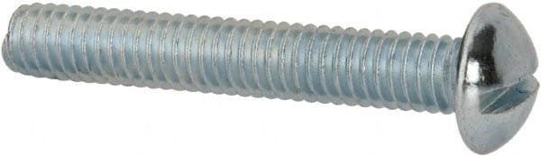 Value Collection - 5/16-18 UNC, 2" Length Under Head Slotted Drive Machine Screw - Round Head, Alloy Steel, Zinc-Plated Finish, Without Washer - Exact Tooling