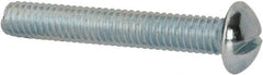 Value Collection - 5/16-18 UNC, 2" Length Under Head Slotted Drive Machine Screw - Round Head, Alloy Steel, Zinc-Plated Finish, Without Washer - Exact Tooling