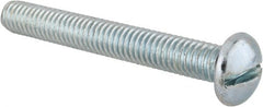 Value Collection - 5/16-18 UNC, 2-1/2" Length Under Head Slotted Drive Machine Screw - Round Head, Alloy Steel, Zinc-Plated Finish, Without Washer - Exact Tooling