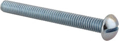 Value Collection - 5/16-18 UNC, 3" Length Under Head Slotted Drive Machine Screw - Round Head, Alloy Steel, Zinc-Plated Finish, Without Washer - Exact Tooling