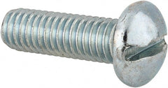 Value Collection - 3/8-16 UNC, 1-1/4" Length Under Head Slotted Drive Machine Screw - Round Head, Alloy Steel, Zinc-Plated Finish, Without Washer - Exact Tooling