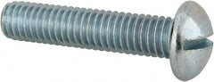 Value Collection - 3/8-16 UNC, 1-3/4" Length Under Head Slotted Drive Machine Screw - Round Head, Alloy Steel, Zinc-Plated Finish, Without Washer - Exact Tooling
