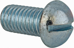 Value Collection - 1/2-13 UNC, 1" Length Under Head Slotted Drive Machine Screw - Round Head, Alloy Steel, Zinc-Plated Finish, Without Washer - Exact Tooling