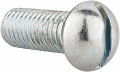 Value Collection - 1/2-13 UNC, 1-1/4" Length Under Head Slotted Drive Machine Screw - Round Head, Alloy Steel, Zinc-Plated Finish, Without Washer - Exact Tooling