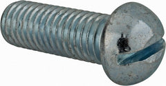 Value Collection - 1/2-13 UNC, 1-1/2" Length Under Head Slotted Drive Machine Screw - Round Head, Alloy Steel, Zinc-Plated Finish, Without Washer - Exact Tooling