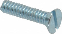 Value Collection - #4-40 UNC, 1/2" OAL Slotted Drive Machine Screw - Flat Head, Grade 2 Steel, Zinc-Plated Finish, Without Washer - Exact Tooling