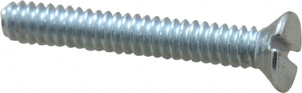 Value Collection - #4-40 UNC, 3/4" OAL Slotted Drive Machine Screw - Flat Head, Grade J82 Steel, Zinc-Plated Finish, Without Washer - Exact Tooling