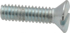 Value Collection - #8-32 UNC, 5/8" OAL Slotted Drive Machine Screw - Flat Head, Grade 2 Steel, Zinc-Plated Finish, Without Washer - Exact Tooling