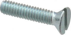 Value Collection - #8-32 UNC, 3/4" OAL Slotted Drive Machine Screw - Flat Head, Grade 2 Steel, Zinc-Plated Finish, Without Washer - Exact Tooling
