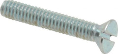 Value Collection - #8-32 UNC, 1" OAL Slotted Drive Machine Screw - Flat Head, Grade 2 Steel, Zinc-Plated Finish, Without Washer - Exact Tooling