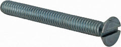 Value Collection - #8-32 UNC, 1-1/2" OAL Slotted Drive Machine Screw - Flat Head, Grade 2 Steel, Zinc-Plated Finish, Without Washer - Exact Tooling