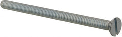 Value Collection - #8-32 UNC, 2-1/2" OAL Slotted Drive Machine Screw - Flat Head, Grade 2 Steel, Zinc-Plated Finish, Without Washer - Exact Tooling