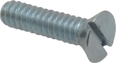 Value Collection - #10-24 UNC, 3/4" OAL Slotted Drive Machine Screw - Flat Head, Grade 2 Steel, Zinc-Plated Finish, Without Washer - Exact Tooling