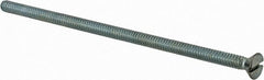 Value Collection - #10-24 UNC, 4-1/2" OAL Slotted Drive Machine Screw - Flat Head, Grade 2 Steel, Zinc-Plated Finish, Without Washer - Exact Tooling