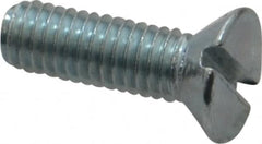 Value Collection - #10-32 UNF, 5/8" OAL Slotted Drive Machine Screw - Flat Head, Grade 2 Steel, Zinc-Plated Finish, Without Washer - Exact Tooling