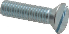 Value Collection - #10-32 UNF, 3/4" OAL Slotted Drive Machine Screw - Flat Head, Grade 2 Steel, Zinc-Plated Finish, Without Washer - Exact Tooling