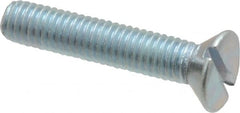 Value Collection - #10-32 UNF, 1" OAL Slotted Drive Machine Screw - Flat Head, Grade 2 Steel, Zinc-Plated Finish, Without Washer - Exact Tooling