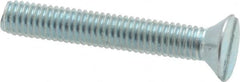 Value Collection - #10-32 UNF, 1-1/4" OAL Slotted Drive Machine Screw - Flat Head, Grade 2 Steel, Zinc-Plated Finish, Without Washer - Exact Tooling