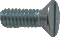 Value Collection - #12-24 UNC, 5/8" OAL Slotted Drive Machine Screw - Flat Head, Grade 2 Steel, Zinc-Plated Finish, Without Washer - Exact Tooling