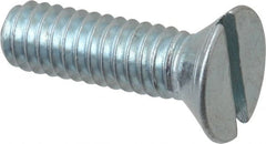 Value Collection - #12-24 UNC, 3/4" OAL Slotted Drive Machine Screw - Flat Head, Grade 2 Steel, Zinc-Plated Finish, Without Washer - Exact Tooling