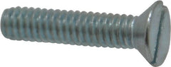 Value Collection - #12-24 UNC, 1" OAL Slotted Drive Machine Screw - Flat Head, Grade 2 Steel, Zinc-Plated Finish, Without Washer - Exact Tooling
