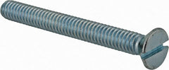 Value Collection - #12-24 UNC, 2" OAL Slotted Drive Machine Screw - Flat Head, Grade J82 Steel, Zinc-Plated Finish, Without Washer - Exact Tooling