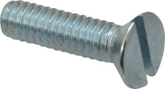 Value Collection - 1/4-20 UNC, 1" OAL Slotted Drive Machine Screw - Flat Head, Grade 2 Steel, Zinc-Plated Finish, Without Washer - Exact Tooling