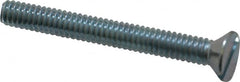 Value Collection - 1/4-20 UNC, 2-1/4" OAL Slotted Drive Machine Screw - Flat Head, Grade 2 Steel, Zinc-Plated Finish, Without Washer - Exact Tooling