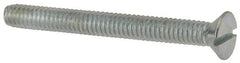 Value Collection - 1/4-20 UNC, 2-1/2" OAL Slotted Drive Machine Screw - Flat Head, Grade 2 Steel, Zinc-Plated Finish, Without Washer - Exact Tooling