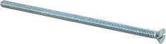 Value Collection - 1/4-20 UNC, 6" OAL Slotted Drive Machine Screw - Flat Head, Grade 2 Steel, Zinc-Plated Finish, Without Washer - Exact Tooling