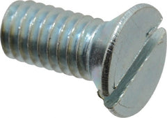 Value Collection - 5/16-18 UNC, 3/4" OAL Slotted Drive Machine Screw - Flat Head, Grade 2 Steel, Zinc-Plated Finish, Without Washer - Exact Tooling