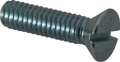 Value Collection - 5/16-18 UNC, 1-1/4" OAL Slotted Drive Machine Screw - Flat Head, Grade 2 Steel, Zinc-Plated Finish, Without Washer - Exact Tooling