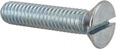 Value Collection - 5/16-18 UNC, 1-1/2" OAL Slotted Drive Machine Screw - Flat Head, Grade 2 Steel, Zinc-Plated Finish, Without Washer - Exact Tooling
