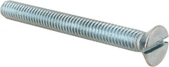 Value Collection - 5/16-18 UNC, 3" OAL Slotted Drive Machine Screw - Flat Head, Grade 2 Steel, Zinc-Plated Finish, Without Washer - Exact Tooling