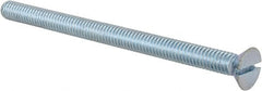 Value Collection - 5/16-18 UNC, 4-1/2" OAL Slotted Drive Machine Screw - Flat Head, Grade J82 Steel, Zinc-Plated Finish, Without Washer - Exact Tooling
