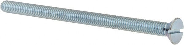 Value Collection - 5/16-18 UNC, 5" OAL Slotted Drive Machine Screw - Flat Head, Grade J82 Steel, Zinc-Plated Finish, Without Washer - Exact Tooling