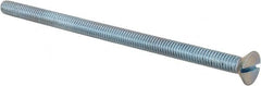 Value Collection - 5/16-18 UNC, 6" OAL Slotted Drive Machine Screw - Flat Head, Grade 2 Steel, Zinc-Plated Finish, Without Washer - Exact Tooling