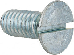 Value Collection - 3/8-16 UNC, 7/8" OAL Slotted Drive Machine Screw - Flat Head, Grade 2 Steel, Zinc-Plated Finish, Without Washer - Exact Tooling