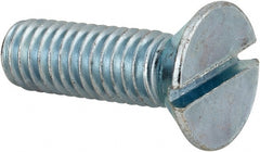 Value Collection - 3/8-16 UNC, 1-1/4" OAL Slotted Drive Machine Screw - Flat Head, Grade 2 Steel, Zinc-Plated Finish, Without Washer - Exact Tooling