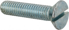 Value Collection - 3/8-16 UNC, 1-3/4" OAL Slotted Drive Machine Screw - Flat Head, Grade 2 Steel, Zinc-Plated Finish, Without Washer - Exact Tooling