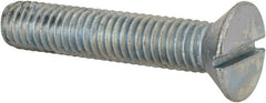 Value Collection - 3/8-16 UNC, 2" OAL Slotted Drive Machine Screw - Flat Head, Grade 2 Steel, Zinc-Plated Finish, Without Washer - Exact Tooling