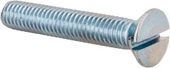 Value Collection - 3/8-16 UNC, 2-1/4" OAL Slotted Drive Machine Screw - Flat Head, Grade 2 Steel, Zinc-Plated Finish, Without Washer - Exact Tooling