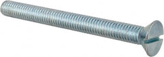 Value Collection - 3/8-16 UNC, 4" OAL Slotted Drive Machine Screw - Flat Head, Grade 2 Steel, Zinc-Plated Finish, Without Washer - Exact Tooling