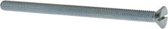 Value Collection - 3/8-16 UNC, 6" OAL Slotted Drive Machine Screw - Flat Head, Grade J82 Steel, Zinc-Plated Finish, Without Washer - Exact Tooling