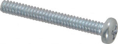 Value Collection - #4-40 UNC, 7/8" Length Under Head Phillips Drive Machine Screw - Pan Head, Grade 2 Steel, Zinc-Plated Finish, Without Washer - Exact Tooling