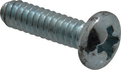 Value Collection - #6-32 UNC, 1/2" Length Under Head Phillips Drive Machine Screw - Pan Head, Grade 2 Steel, Zinc-Plated Finish, Without Washer - Exact Tooling
